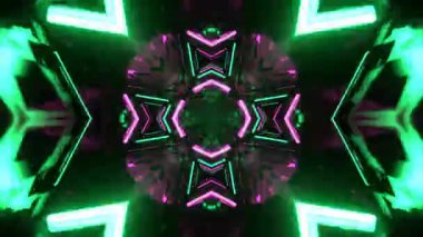 Gelecekçi Siberpunk VJ Döngü Neon Tüneli 