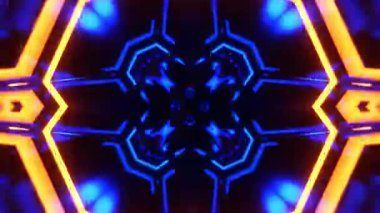 Gelecekçi Siberpunk VJ Döngü Neon Tüneli 