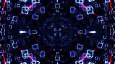 Gelecekçi Siberpunk VJ Döngü Neon Tüneli 