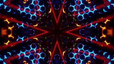 Gelecekçi Siberpunk VJ Döngü Neon Tüneli 