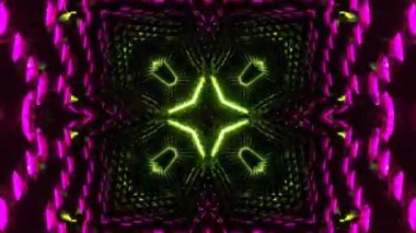 Gelecekçi Siberpunk VJ Döngü Neon Tüneli 