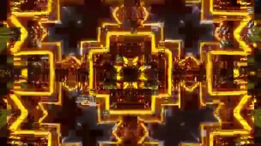 Gelecekçi Siberpunk VJ Döngü Neon Tüneli 