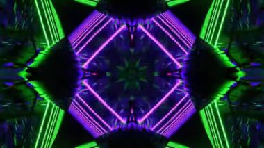 Gelecekçi Siberpunk VJ Döngü Neon Tüneli 