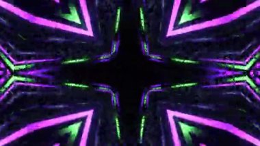 Gelecekçi Siberpunk VJ Döngü Neon Tüneli 