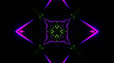 Gelecekçi Siberpunk VJ Döngü Neon Tüneli 