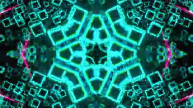 Gelecekçi Siberpunk VJ Döngü Neon Tüneli 