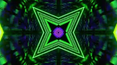 Gelecekçi Siberpunk VJ Döngü Neon Tüneli 