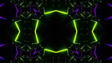 Gelecekçi Siberpunk VJ Döngü Neon Tüneli 