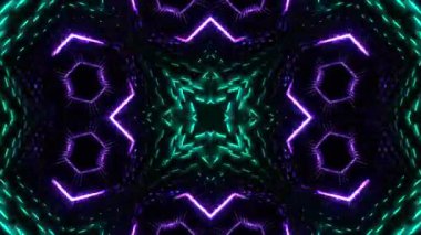 Gelecekçi Siberpunk VJ Döngü Neon Tüneli 