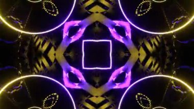 Gelecekçi Siberpunk VJ Döngü Neon Tüneli 