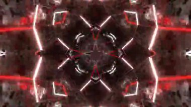 Gelecekçi Siberpunk VJ Döngü Neon Tüneli Girdabı ve Arıza Parçacıkları