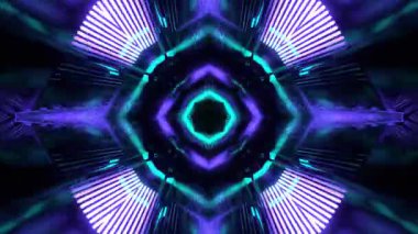 Gelecekçi Siberpunk VJ Döngü Neon Tüneli Girdabı ve Arıza Parçacıkları