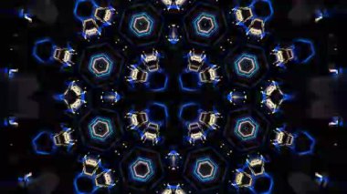 Gelecekçi Siberpunk VJ Döngü Neon Tüneli Girdabı ve Arıza Parçacıkları