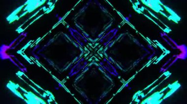 Gelecekçi Siberpunk VJ Döngü Neon Tüneli Girdabı ve Arıza Parçacıkları