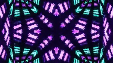 Gelecekçi Siberpunk VJ Döngü Neon Tüneli Girdabı ve Arıza Parçacıkları