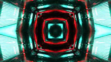 Gelecekçi Siberpunk VJ Döngü Neon Tüneli Girdabı ve Arıza Parçacıkları