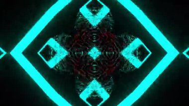 Gelecekçi Siberpunk VJ Döngü Neon Tüneli Girdabı ve Arıza Parçacıkları