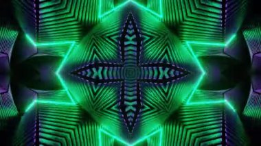 Gelecekçi Siberpunk VJ Döngü Neon Tüneli Girdabı ve Arıza Parçacıkları