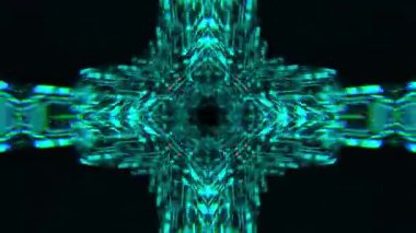 Gelecekçi Siberpunk VJ Döngü Neon Tüneli Girdabı ve Arıza Parçacıkları