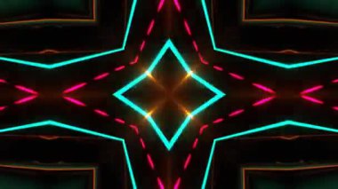 Gelecekçi Siberpunk VJ Döngü Neon Tüneli Girdabı ve Arıza Parçacıkları