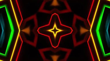 Gelecekçi Siberpunk VJ Döngü Neon Tüneli Girdabı ve Arıza Parçacıkları