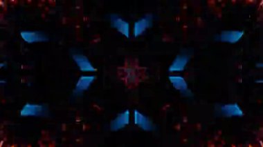 Gelecekçi Siberpunk VJ Döngü Neon Tüneli Girdabı ve Arıza Parçacıkları