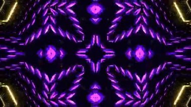 Gelecekçi Siberpunk VJ Döngü Neon Tüneli Girdabı ve Arıza Parçacıkları