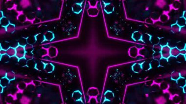 Gelecekçi Siberpunk VJ Döngü Neon Tüneli Girdabı ve Arıza Parçacıkları