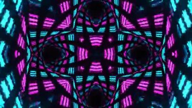 Gelecekçi Siberpunk VJ Döngü Neon Tüneli Girdabı ve Arıza Parçacıkları