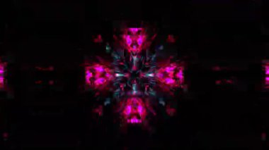 Gelecekçi Siberpunk VJ Döngü Neon Tüneli Girdabı ve Arıza Parçacıkları