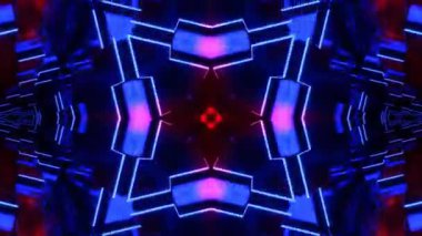 Gelecekçi Siberpunk VJ Döngü Neon Tüneli Girdabı ve Arıza Parçacıkları