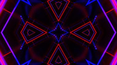 Gelecekçi Siberpunk VJ Döngü Neon Tüneli Girdabı ve Arıza Parçacıkları