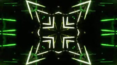 Gelecekçi Siberpunk VJ Döngü Neon Tüneli Girdabı ve Arıza Parçacıkları