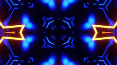 Gelecekçi Siberpunk VJ Döngü Neon Tüneli Girdabı ve Arıza Parçacıkları