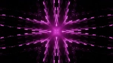 Gelecekçi Siberpunk VJ Döngü Neon Tüneli Girdabı ve Arıza Parçacıkları