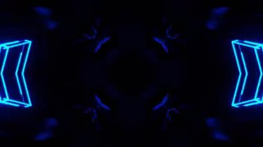 Gelecekçi Siberpunk VJ Döngü Neon Tüneli Girdabı ve Arıza Parçacıkları