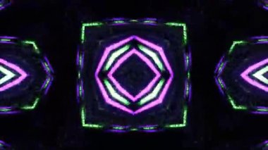 Gelecekçi Siberpunk VJ Döngü Neon Tüneli Girdabı ve Arıza Parçacıkları