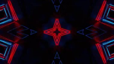 Gelecekçi Siberpunk VJ Döngü Neon Tüneli Girdabı ve Arıza Parçacıkları