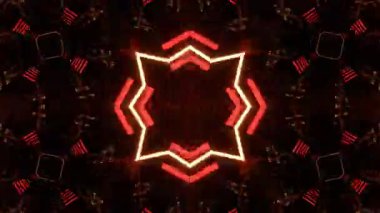 Gelecekçi Siberpunk VJ Döngü Neon Tüneli Girdabı ve Arıza Parçacıkları