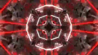 Gelecekçi Siberpunk VJ Döngü Neon Tüneli Girdabı ve Arıza Parçacıkları