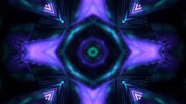 Gelecekçi Siberpunk VJ Döngü Neon Tüneli Girdabı ve Arıza Parçacıkları