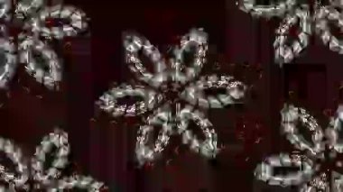 Kırmızı ve beyaz daireli soyut bir arka plan. 3d oluşturma