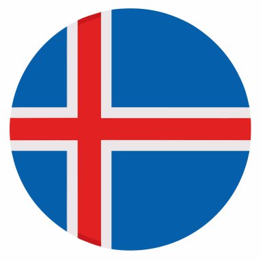 Iceland country flag, isolated on white background, clipart