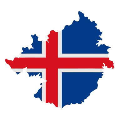 Iceland country flag, isolated on white background, clipart