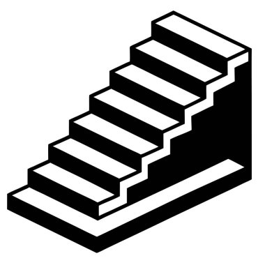 Siyah ve beyaz merdiven simgesi tasarımı