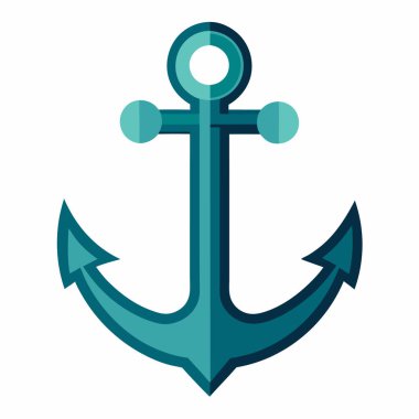 Unique anchor icon isolated on white background