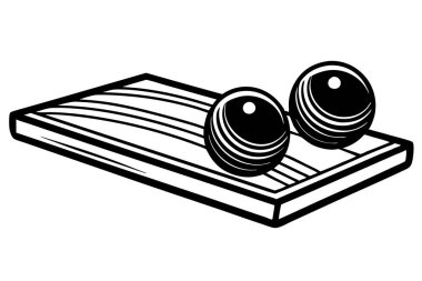 Black and white Bocce illustration, on white background. clipart