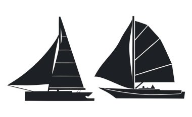 Tekne set vektör siluet tasarımı