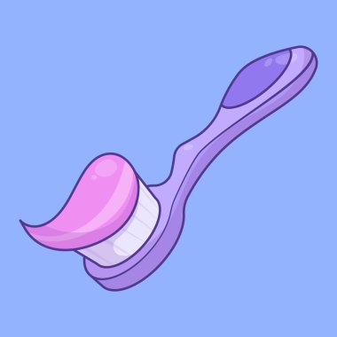 Diş fırçası ikon vektörü. Diş fırçası ve diş macunu vektör çizimi. diş sağlığı vektörü fırçası