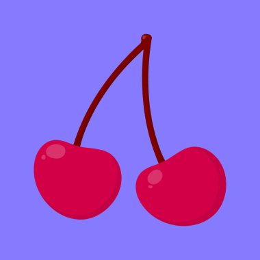 Kiraz meyvesi vektör simgesi. Kiraz meyvesi ikonu. Tatlı kiraz